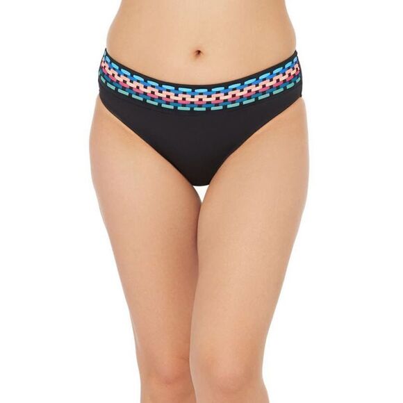 LA BLANCA Women's Size 16 Hipster Bikini Bottom Macramé Black NWT $54 - Picture 1 of 11